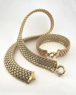 Parure deux pièces collier et bracelet 3 ors