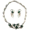 Parure en argent et malachite