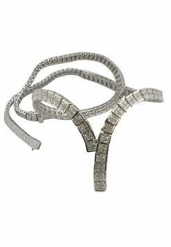 Parure or blanc Collier rivière de diamants et Boucles d’oreilles