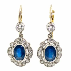Pendantes diamant saphir