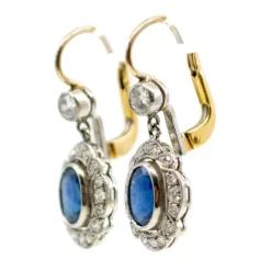 Pendantes diamant saphir