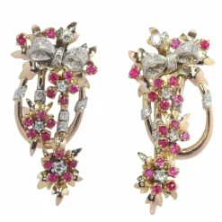 Pendantes, diamants et rubis