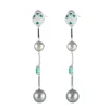 PENDANTS D'OREILLES, DIAMANTS & EMERAUDES