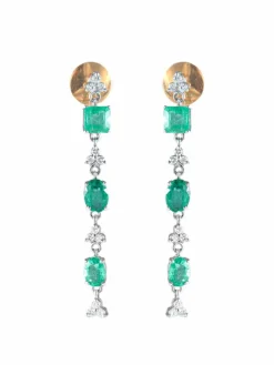 Pendants d'oreilles Emeraudes Diamants