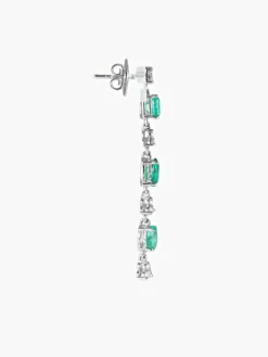 Pendants d'oreilles Emeraudes Diamants