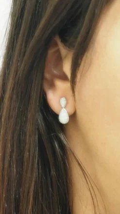 Pendants d'oreilles en or blanc et diamants
