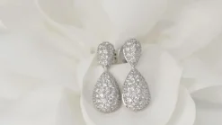 Pendants d'oreilles en or blanc et diamants