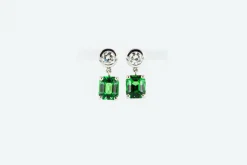 Pendants d'oreilles grenat tsavorite
