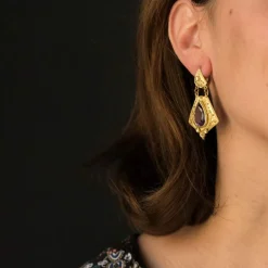 Pendants d'oreilles or améthystes