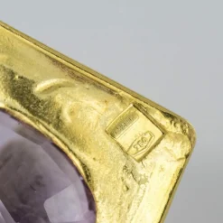 Pendants d'oreilles or améthystes