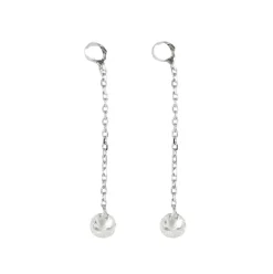 PENDANTS D'OREILLES OR BLANC DIAMANTS 2X0,20ct