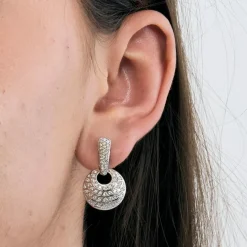 Pendants d'oreilles or blanc et diamants