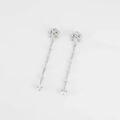 Pendants d'oreilles, or blanc et diamants