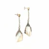 Pendants d’oreilles perles or blanc argent et diamants