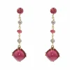 Pendants d'oreilles tourmalines spinelles et diamants