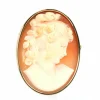 Pendentif - Broche années 70 or jaune, camée coquillage