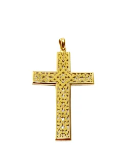 Pendentif - croix en or ajouré