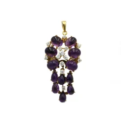 Pendentif - Or, améthystes et diamants