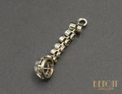 Pendentif 1930 or blanc et diamants