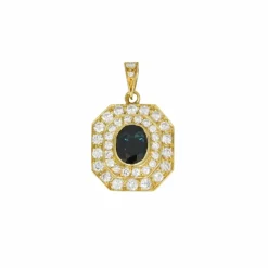 Pendentif - Or, Diamants & Saphir