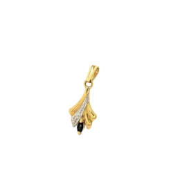 Pendentif 2 ors Diamant Saphir