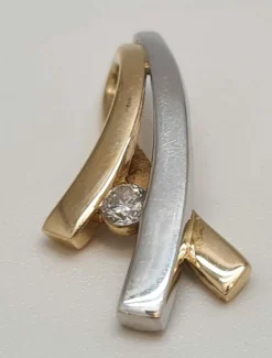 Pendentif 2 Ors diamants naturels