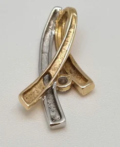 Pendentif 2 Ors diamants naturels