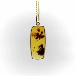 Pendentif agate paysage doré