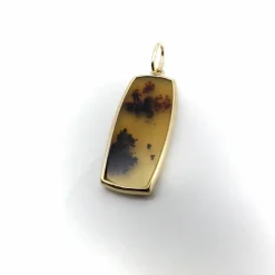 Pendentif agate paysage doré
