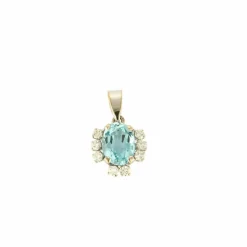 Pendentif aigue marine et brillants