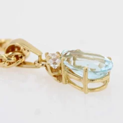 Pendentif aigue-marine diamants or jaune