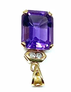 Pendentif améthyste diamants