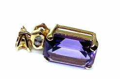 Pendentif améthyste diamants