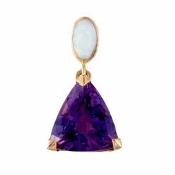 Pendentif Améthyste et Opale or jaune