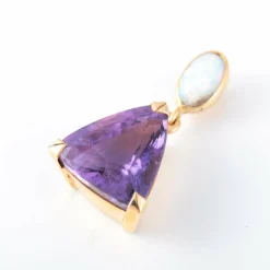 Pendentif Améthyste et Opale or jaune