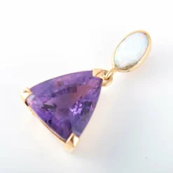 Pendentif Améthyste et Opale or jaune