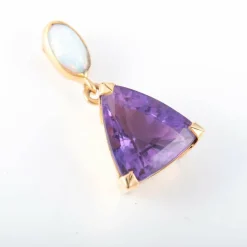 Pendentif Améthyste et Opale or jaune