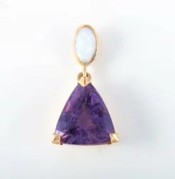 Pendentif Améthyste et Opale or jaune