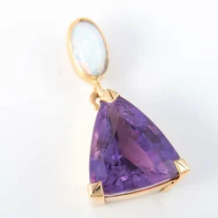 Pendentif Améthyste et Opale or jaune