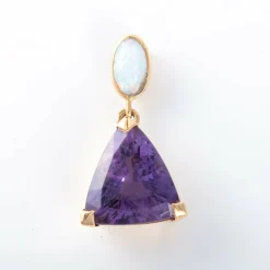 Pendentif Améthyste et Opale or jaune