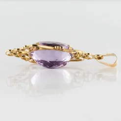 Pendentif améthyste or rose