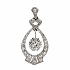 Pendentif ancien art déco diamants
