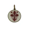 Pendentif ancien biface émail fleur de Lys Jésus
