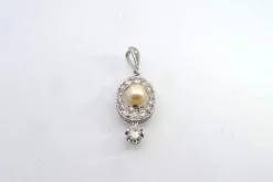 Pendentif ancien diamants et perle