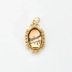 Pendentif ancien émaux de Limoges or jaune