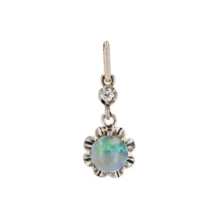 Pendentif ancien opale et diamant