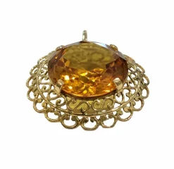 Pendentif ancien or jaune citrine