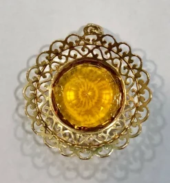 Pendentif ancien or jaune citrine