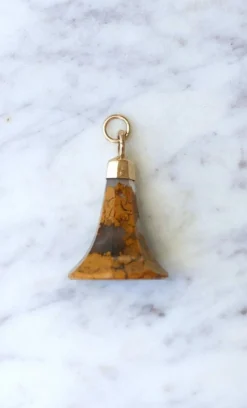 Pendentif ancien sceau or rose et agate