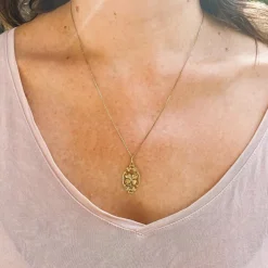Pendentif ancien trèfles or jaune